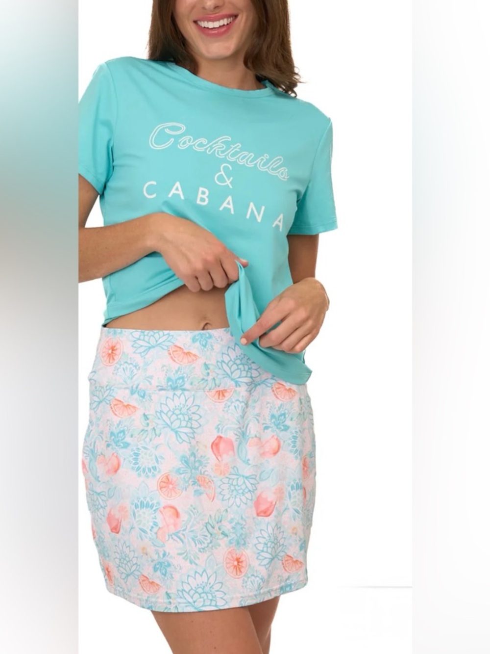 Cabana Life Skort in Sold Out Spritz Print of Fruit, Floral, &Spritz Drink, Sz.S